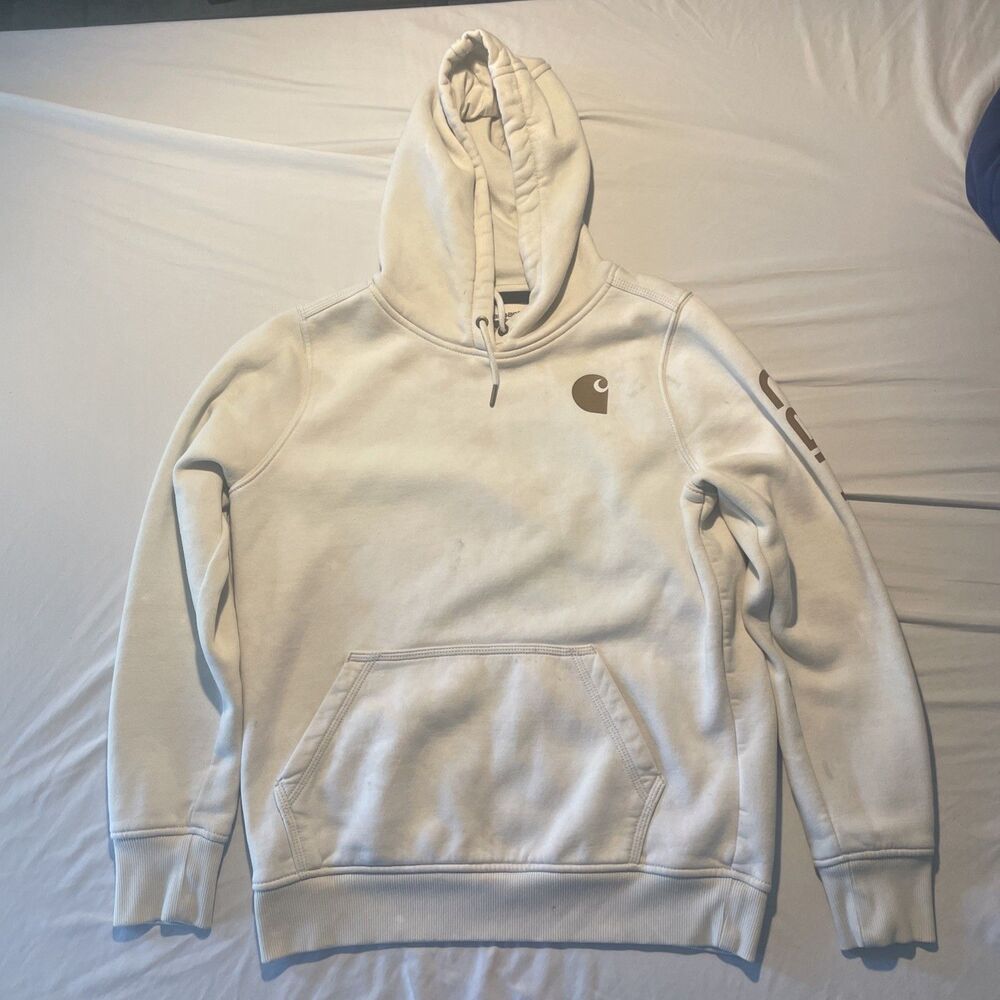 Womens Carhartt Hoodie Sweatshirt Medium 8 - 10 Gray Relaxed Fit